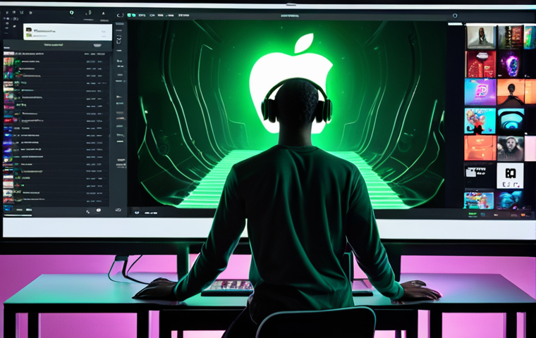 **Prompt 1:** A modern music producer sits in a home studio, surrounded by glowing holographic projections of major streaming service logos (Spotify, Apple Music, JOOX). Subtle, flowing lines of light represent AI algorithms assisting or generating music ideas, converging towards the producer's laptop. The atmosphere is a blend of digital innovation and intense focus, capturing the rapid, competitive nature of the current music market. Highly detailed, futuristic, and vibrant.